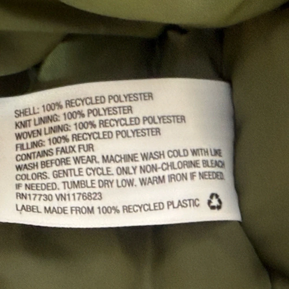 Cat & Jack Infant 18 Month Army Green‎ Camo Winter Coat With Hood Faux Fur Lined